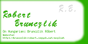 robert brunczlik business card